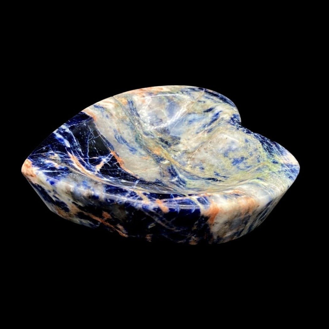 Side View Of Sodalite Heart Bowl