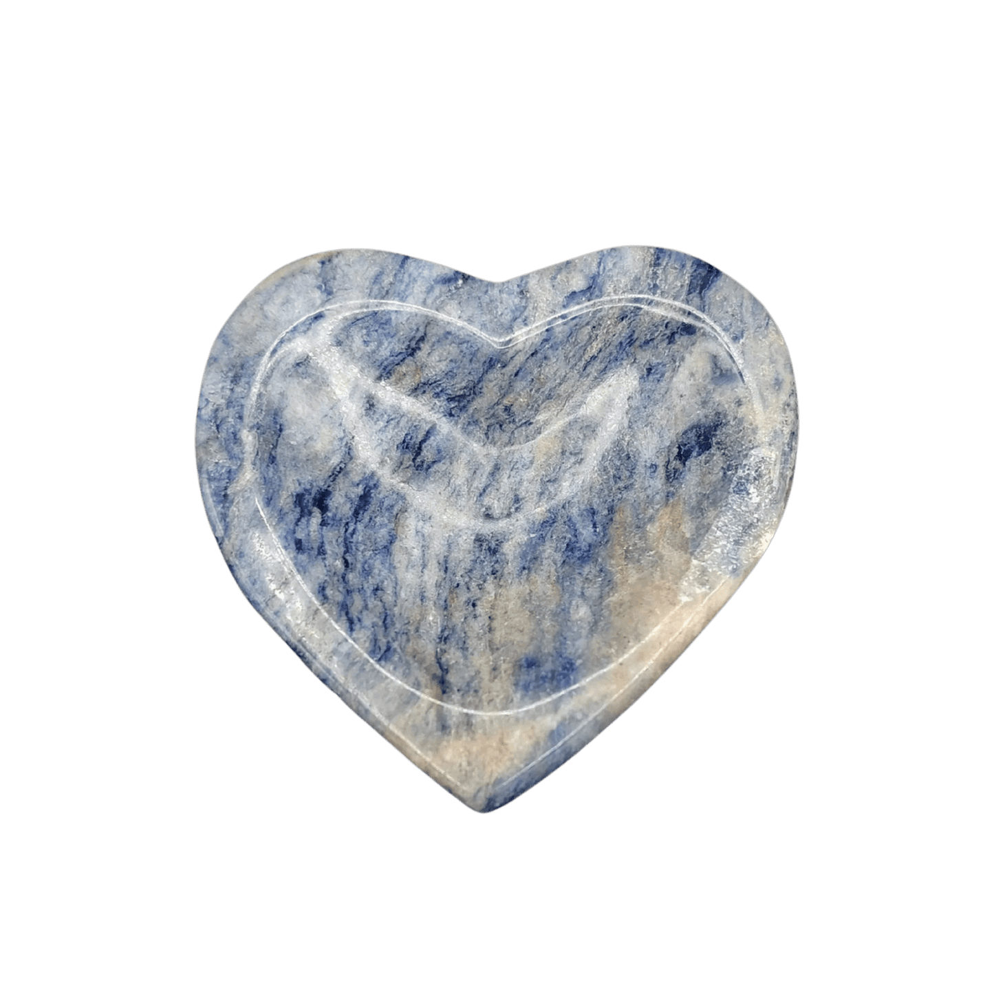This is the top view of this Sodalite heart bowl