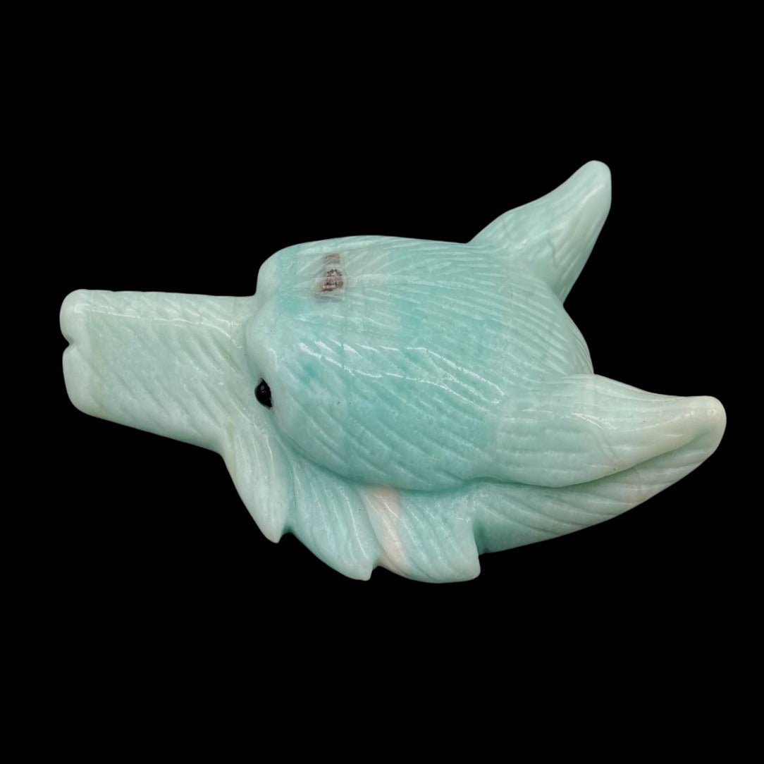 Side View Of Amazonite Wolf Figurine