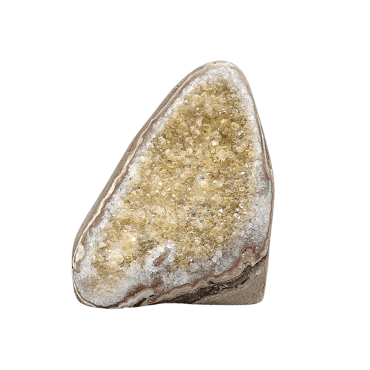Geode crystal on white background