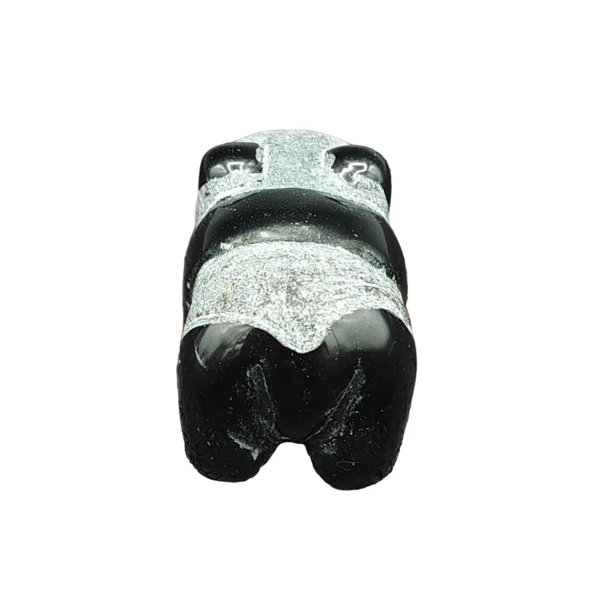 This is the back side of this obsidian panda bear figurine.