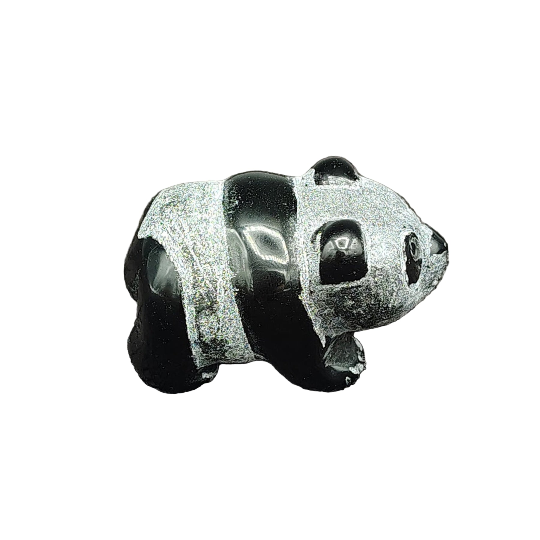 This is the right side of this obsidian panda bear figurine.