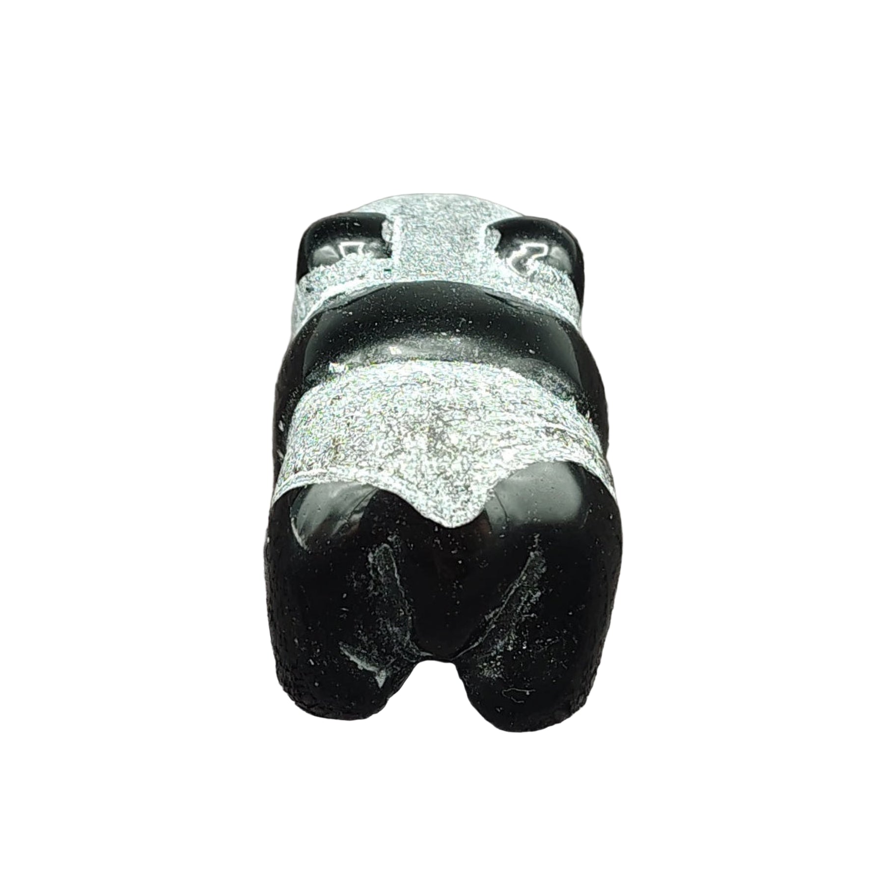 This is the back side of this obsidian panda bear figurine.