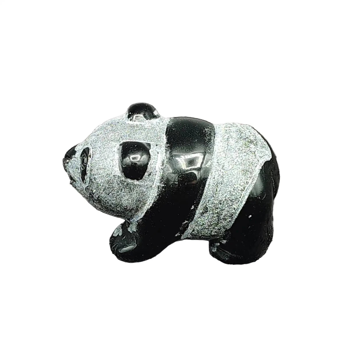 This is the left side of this obsidian panda bear figurine