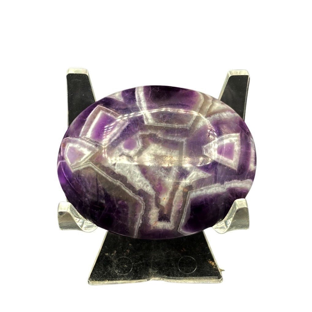 Chevron Amethyst Palm Stone In Indoor Light