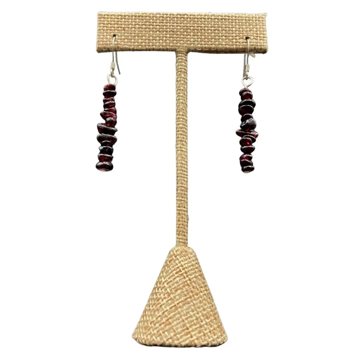 Garnet gemstone Chip Earrings