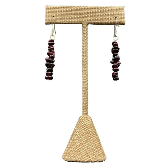 Garnet gemstone Chip Earrings