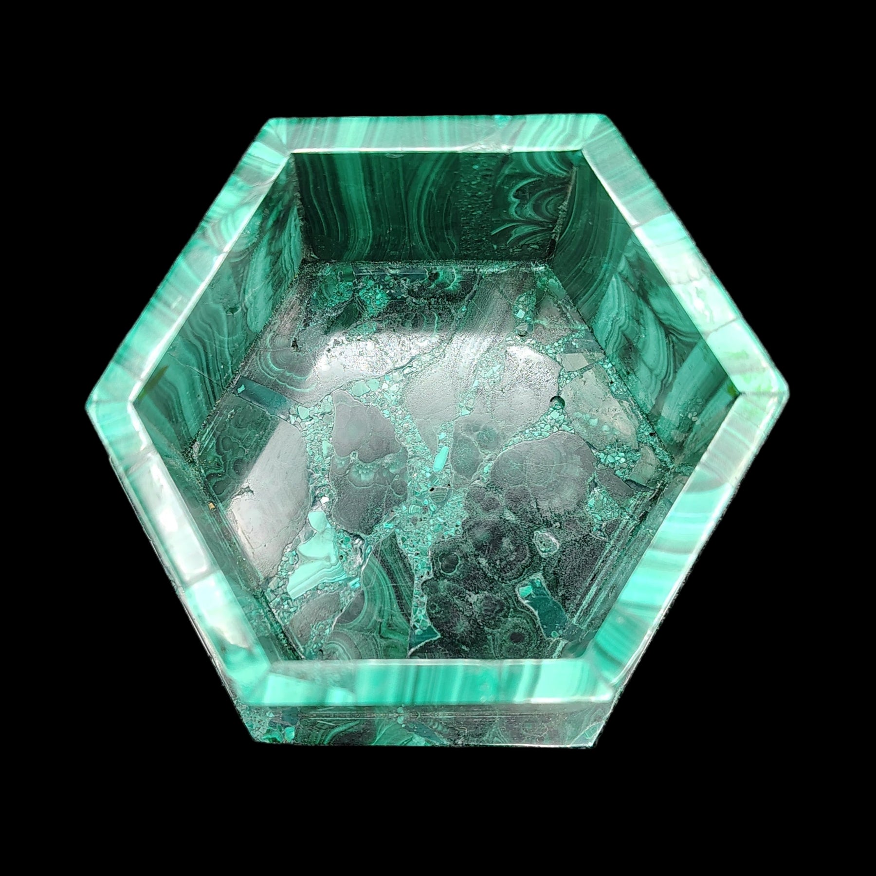 This is the inside of the Malachite bowl