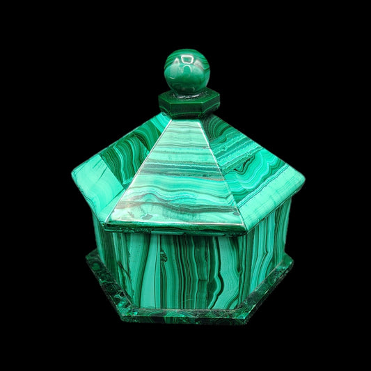 This is the front view of this Malachite bowl