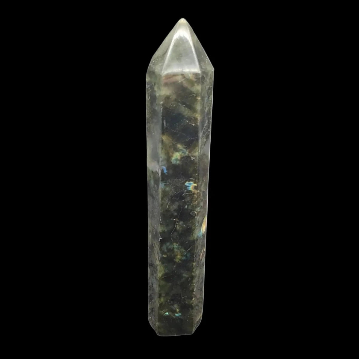 This is the back side of this Labraadorite point