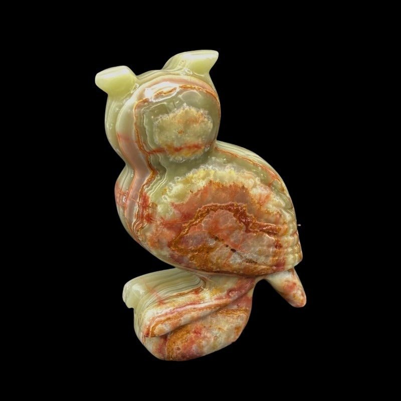 Back Side Banded Onyx Owl Figurine