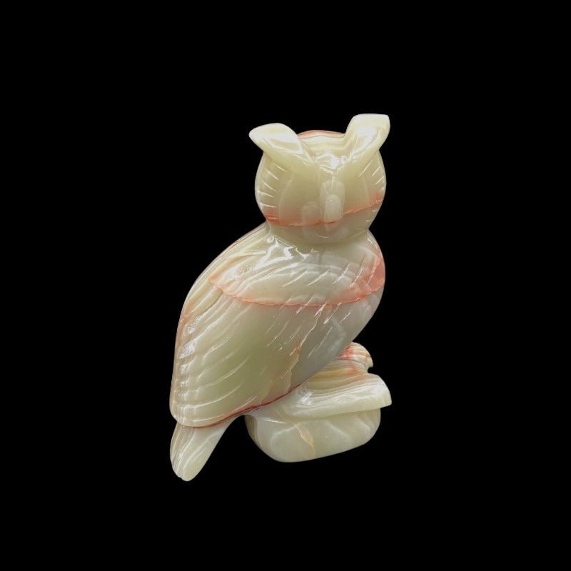 Front Side Of Banded Onyx Owl Figurine