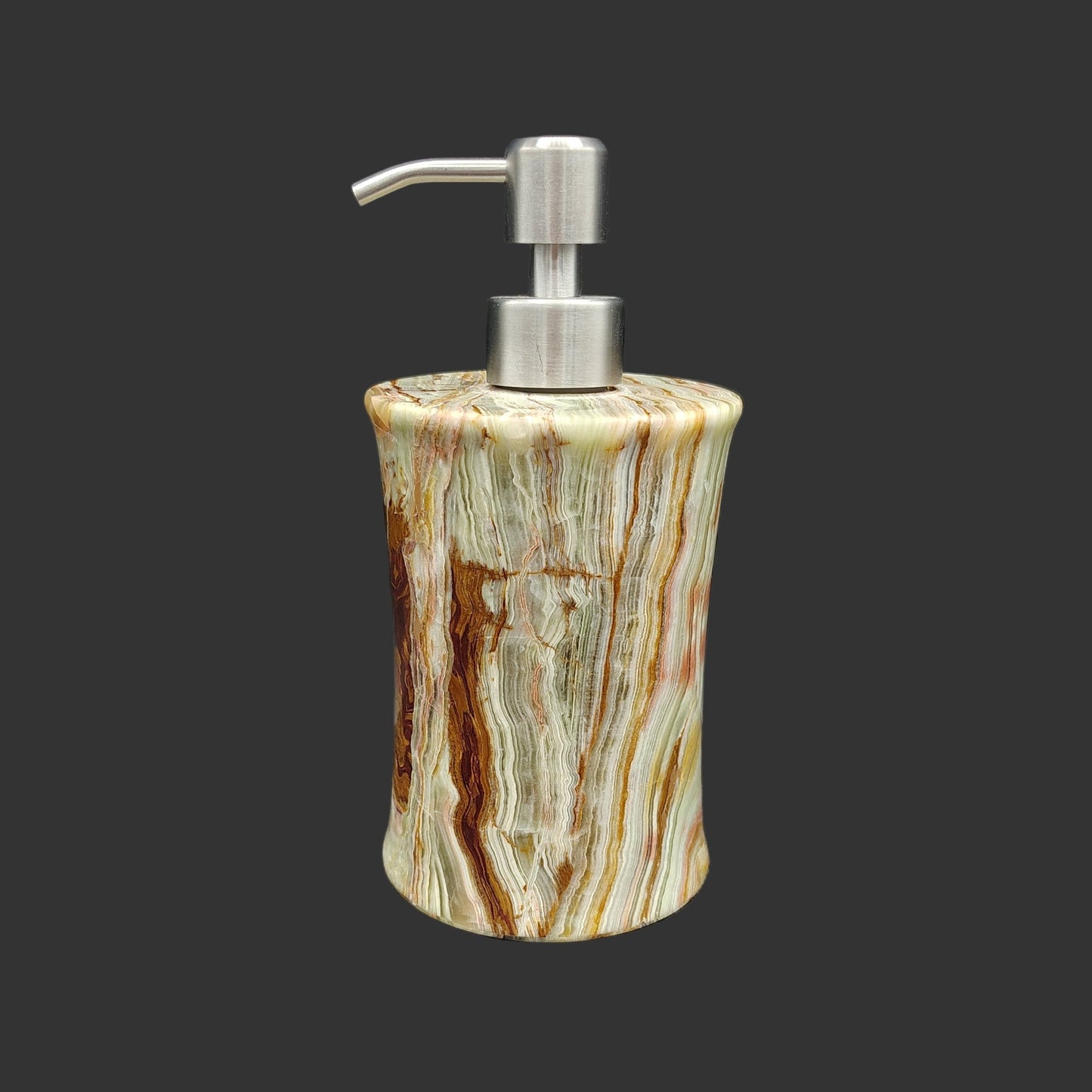 This is the left side of this polished onyx dispenser.