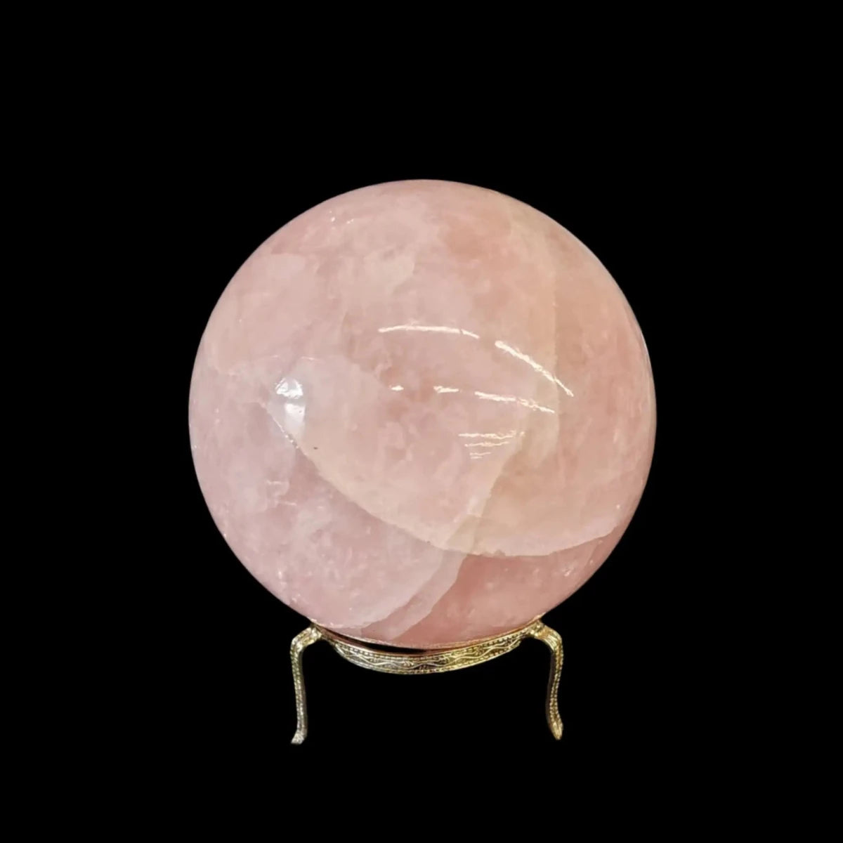 This is the left side of this Rose Quartz sphere