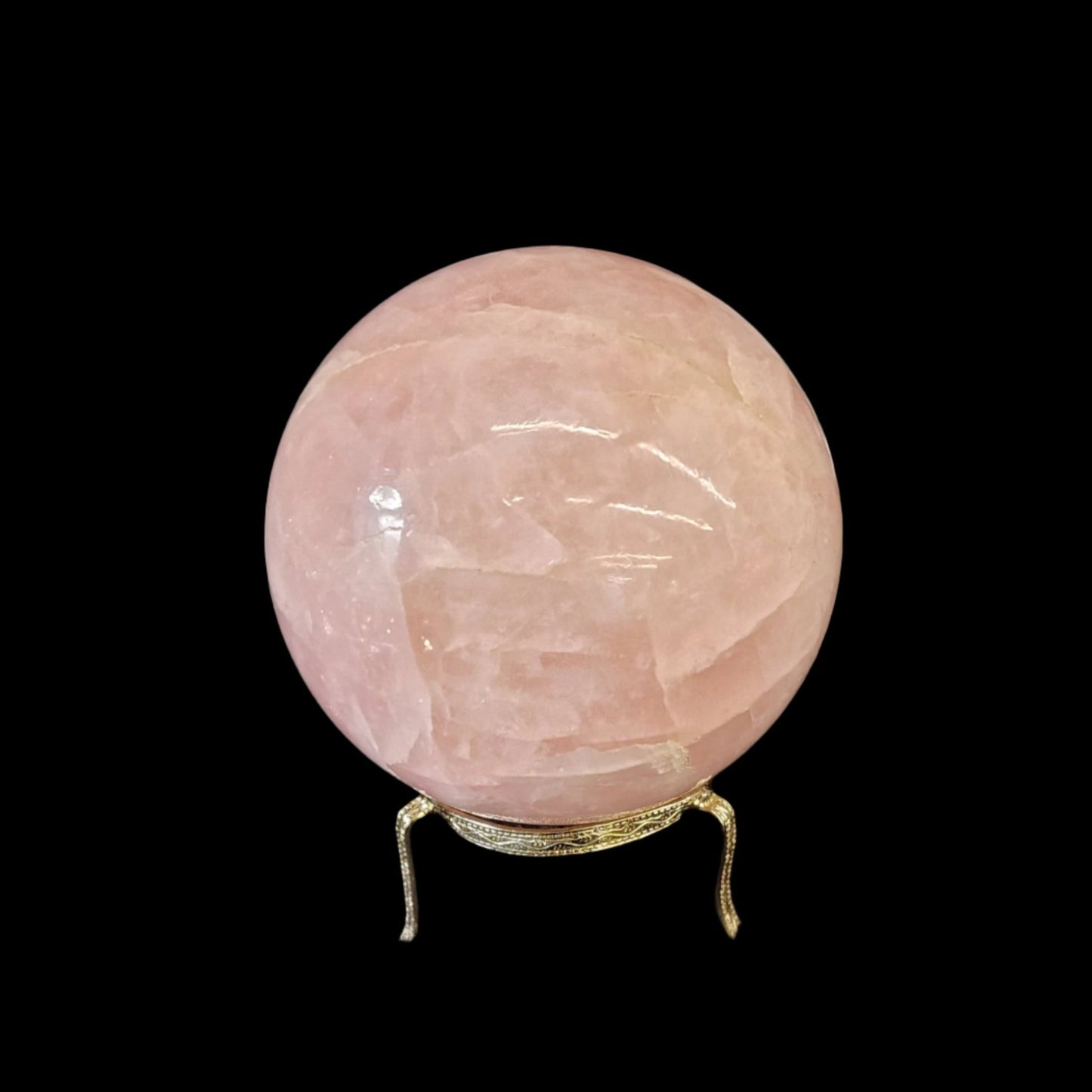 This is the back side of this Rose Quartz sphere