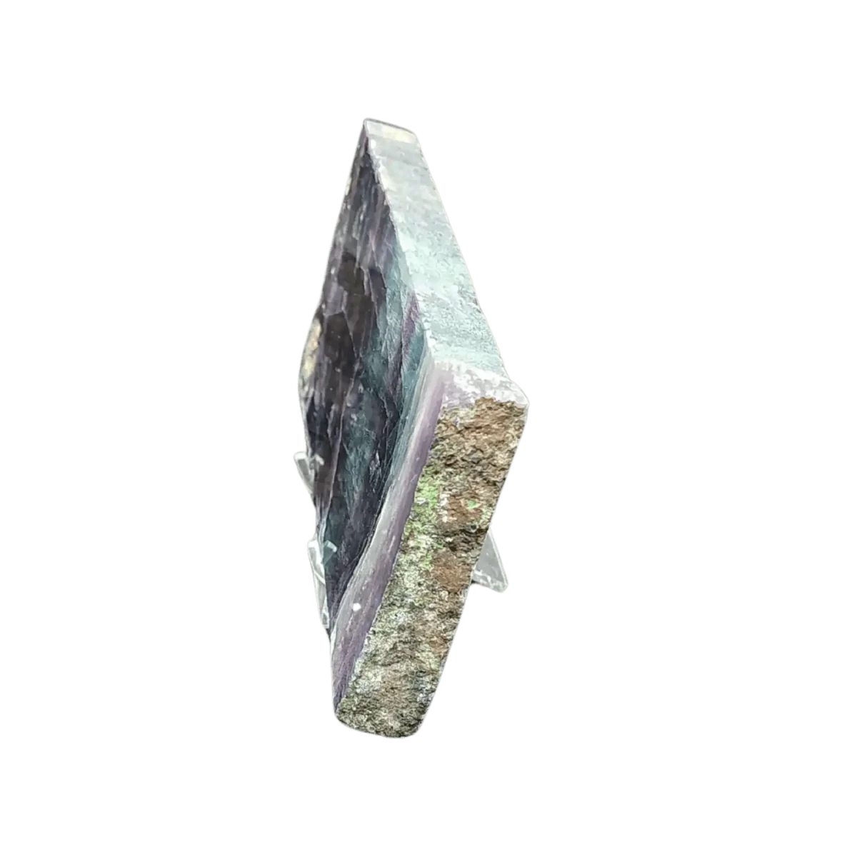 This is the side view of this polished Fluorite slab