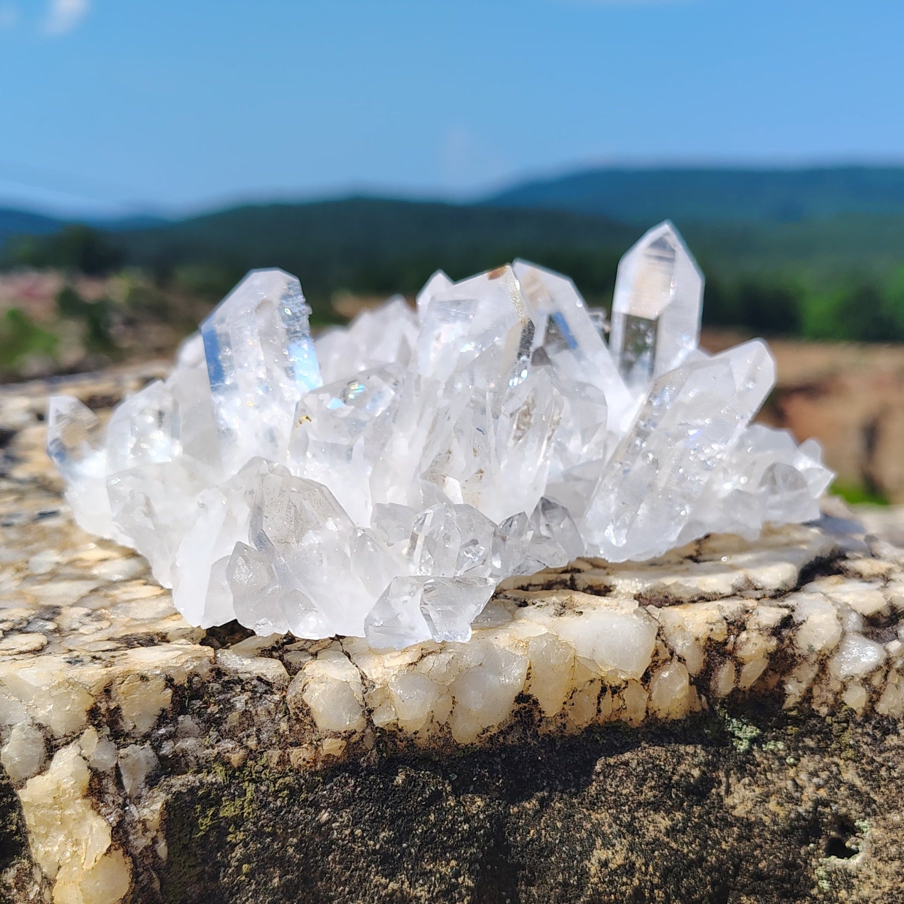 Cluster Stone Pristine Clear Quartz Cluster Energy Stone
