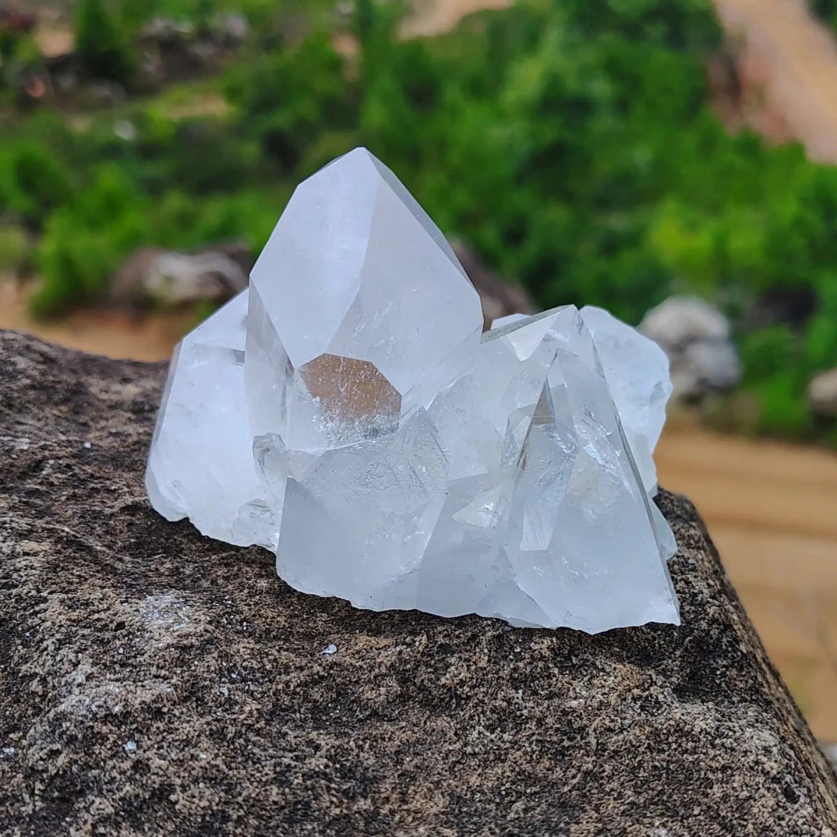 This is the back side of this clear quartz crystal