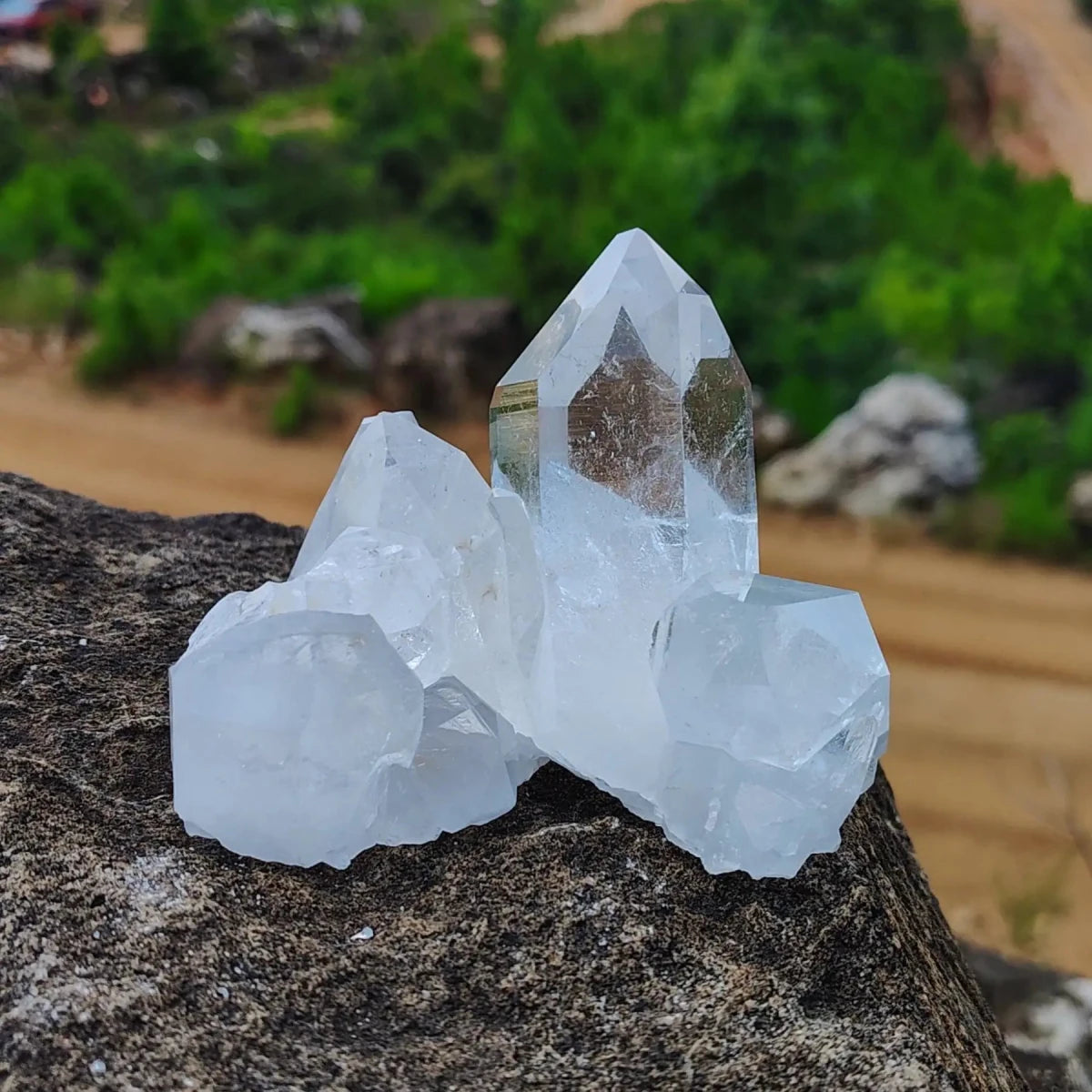 This is the front side of this clear quartz crystal