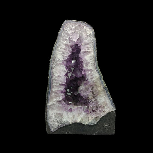 This is the front side of this Amethyst crystal cathedral