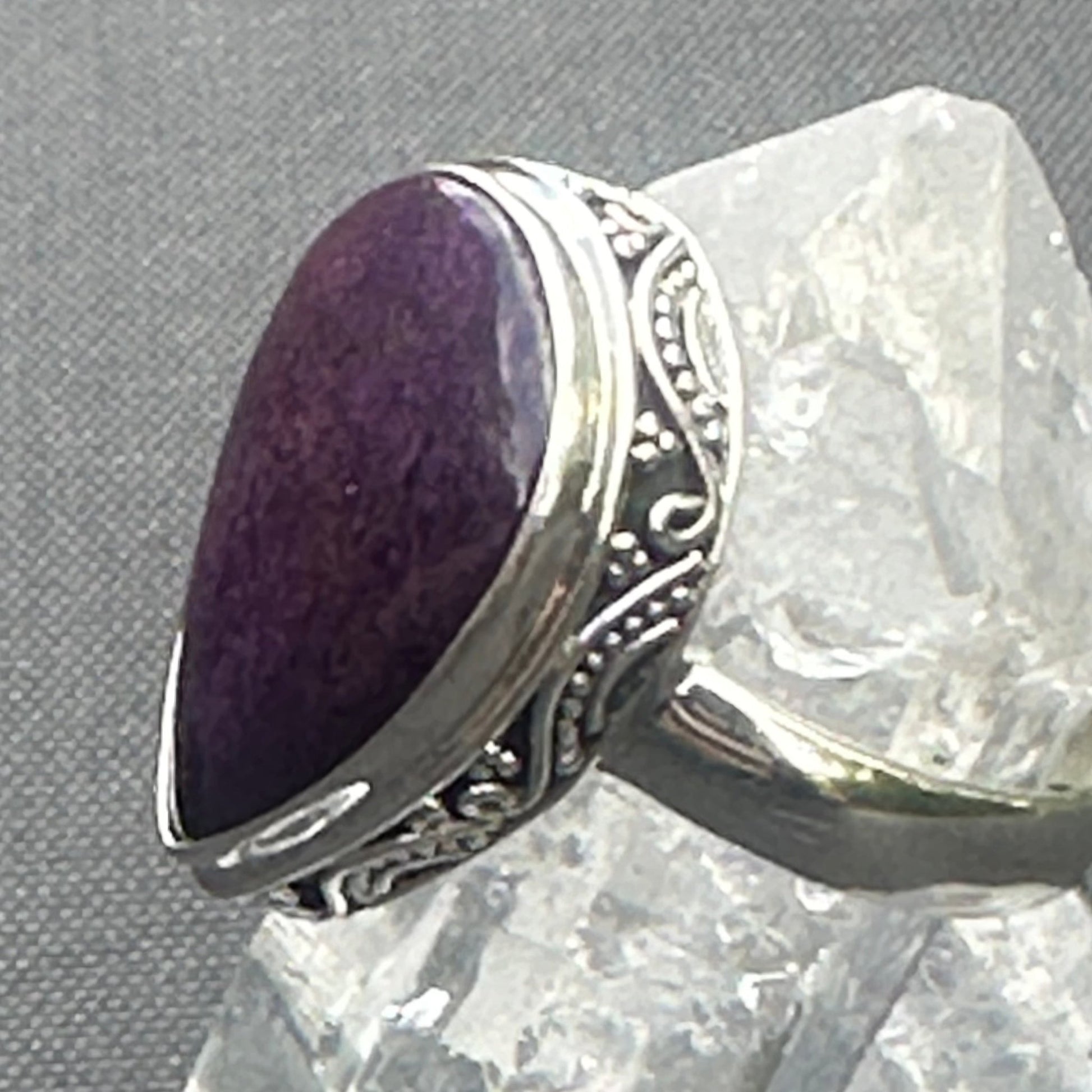 Side View Purpurite Sterling Ring