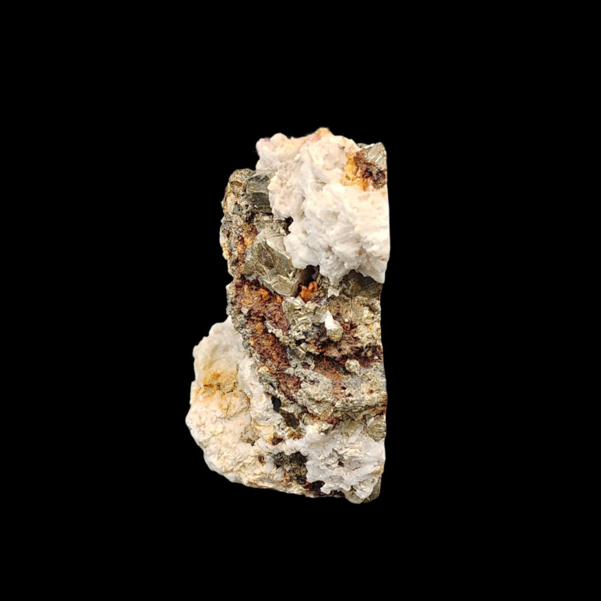 This is the left side of this Pyrite on Dolomite