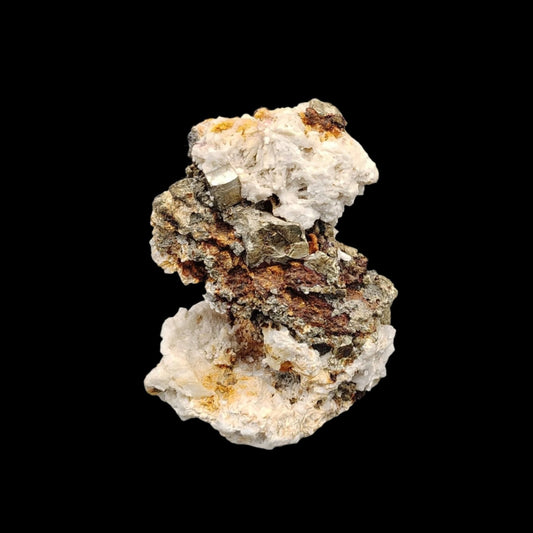 This is the front side of Pyrite on Dolomite