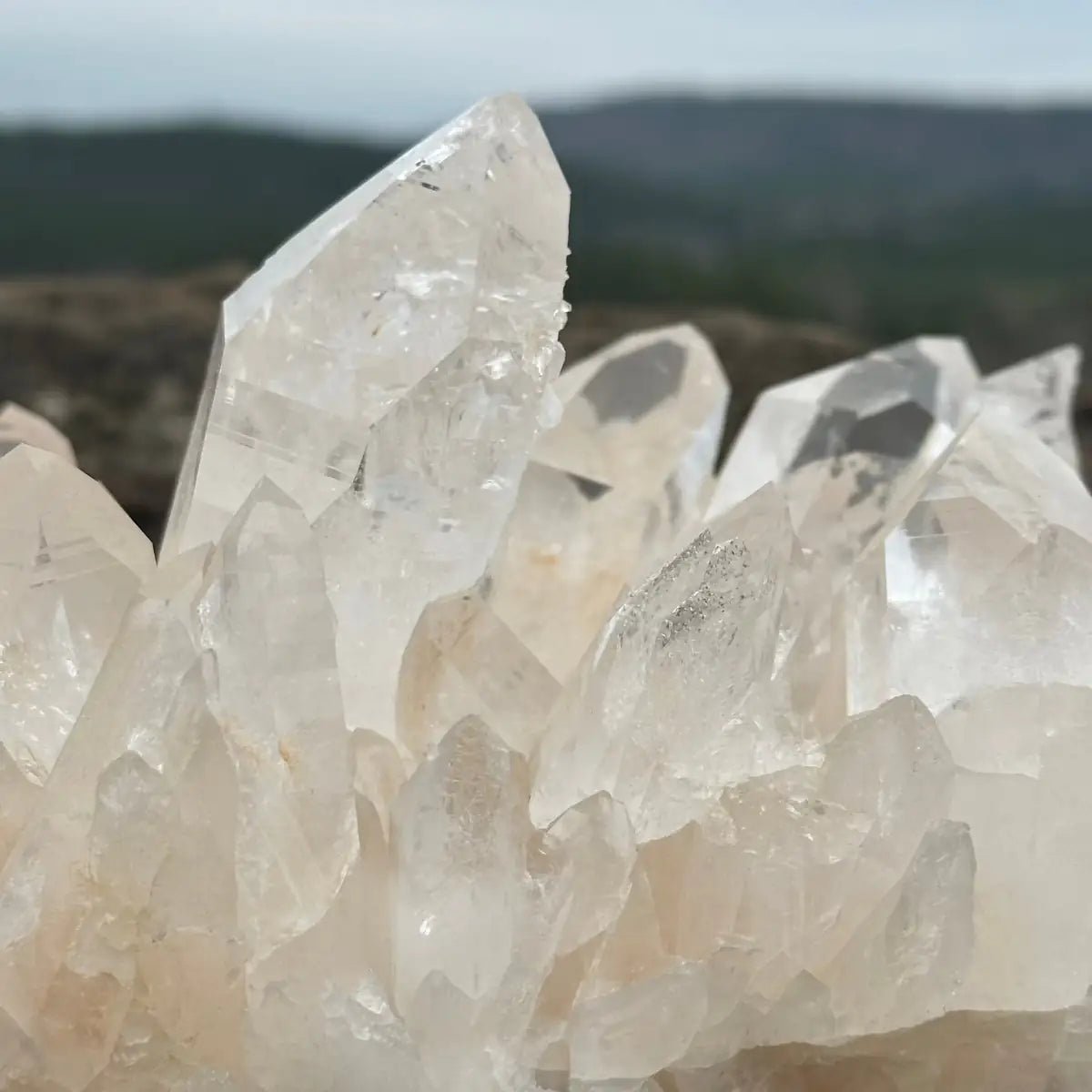Close Up Of Tall Point On A Crystal Cluster