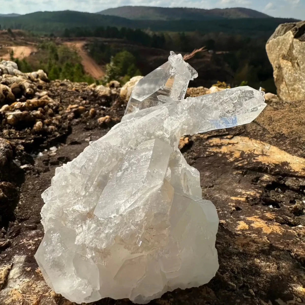 View Of Second Largest Clear Point On A Crystal Cluster
