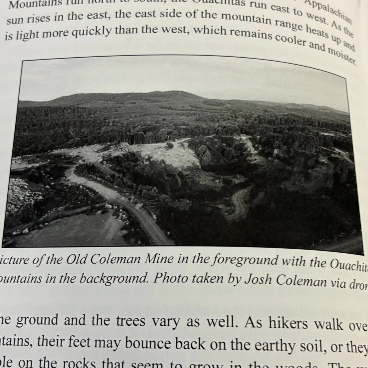 The old Coleman Quartz crystal mine in front of the Ouachita Mountains,