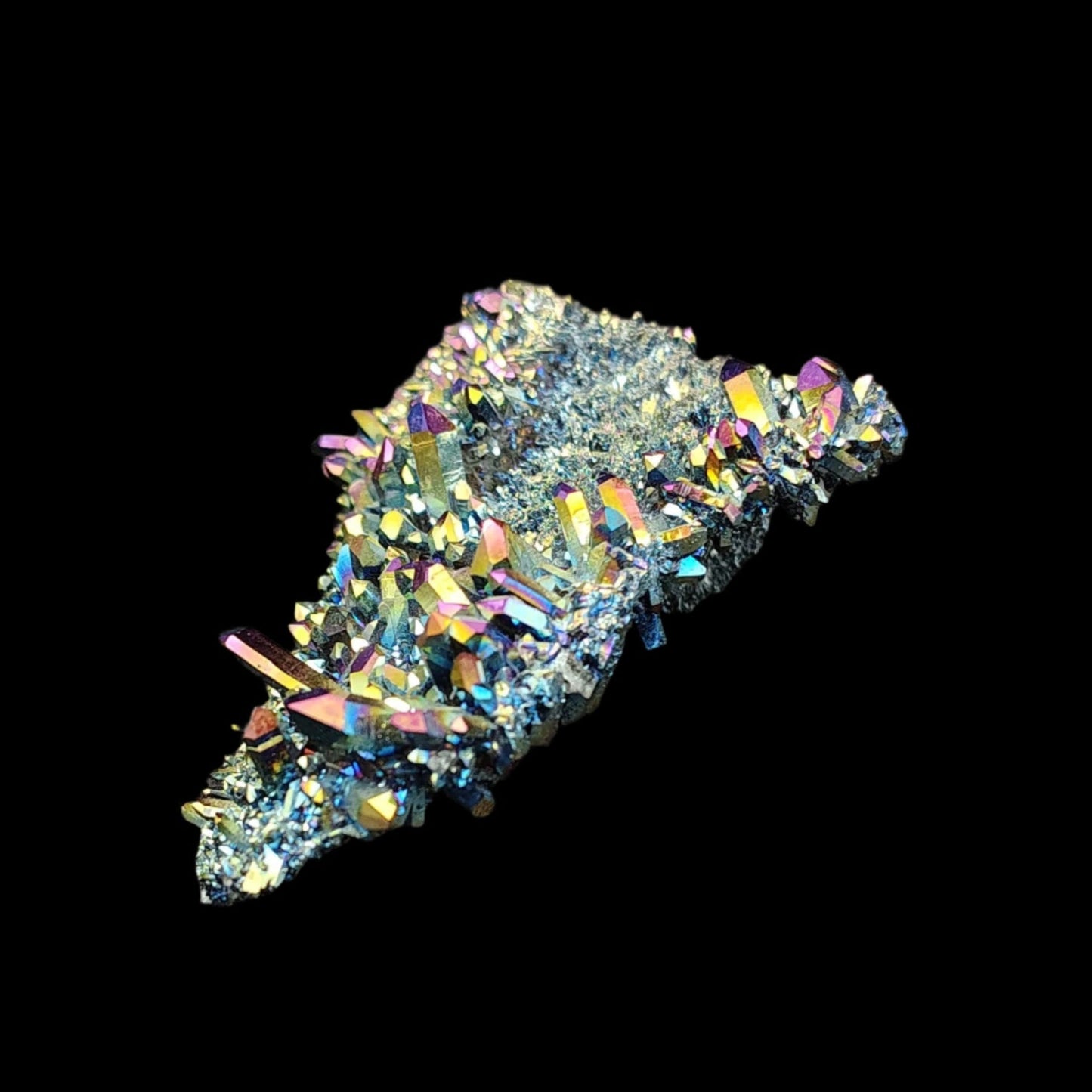 This is the left side of this rainbow aura druzy cluster