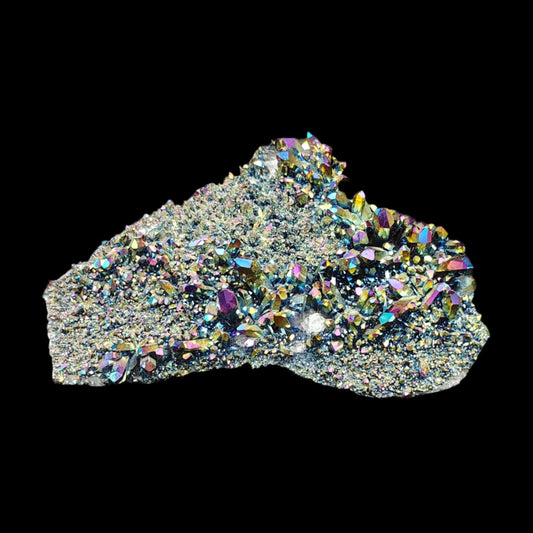 This is the front side of this rainbow aura druzy cluster