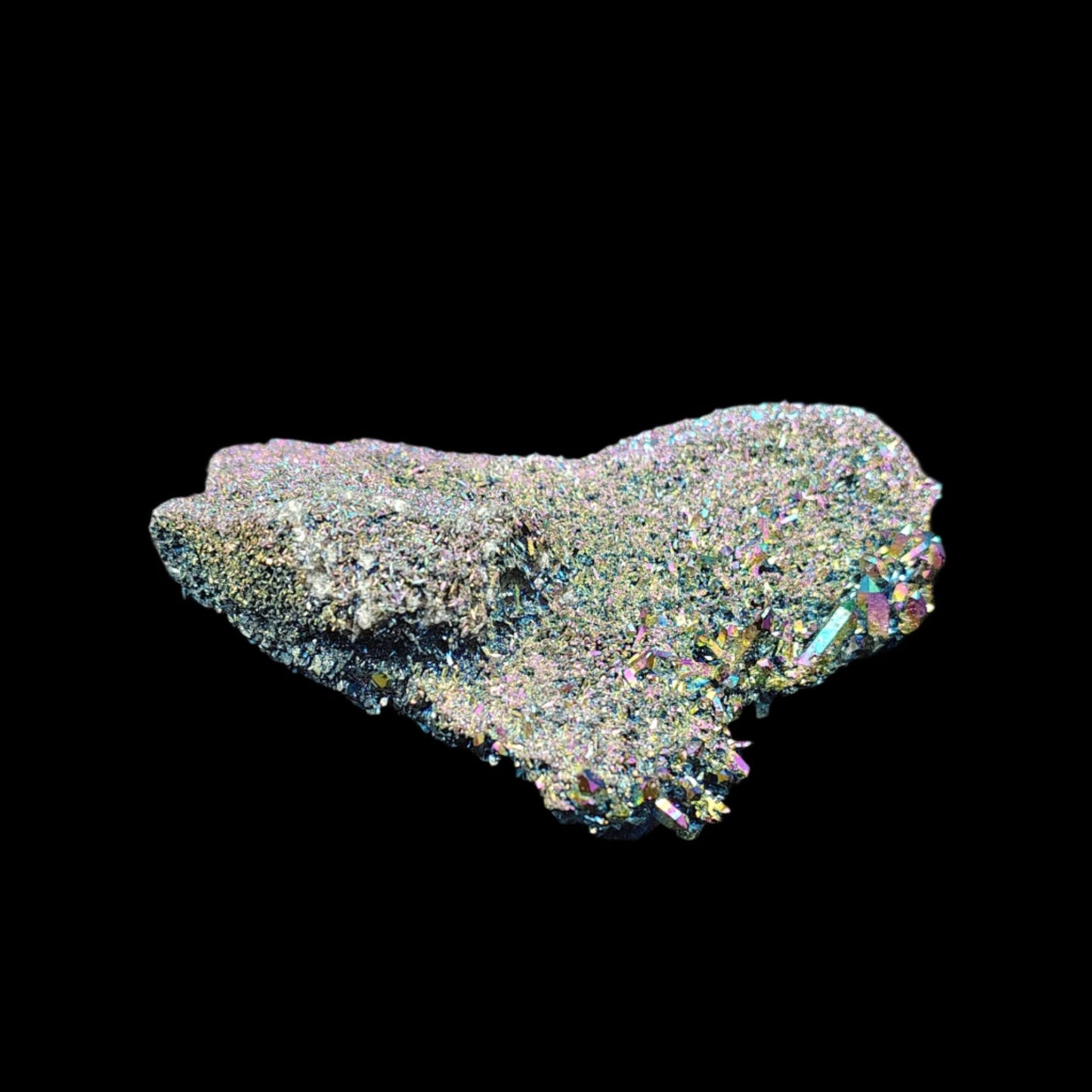 This is the bottom side of this rainbow aura druzy cluster