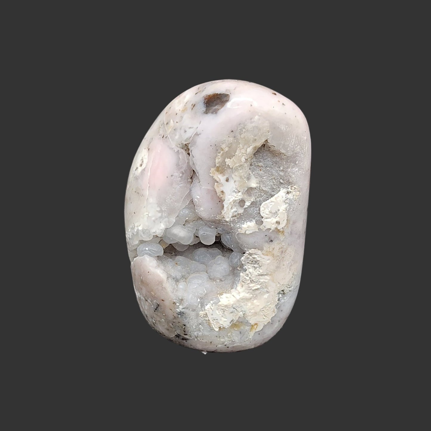 This is the front of this pink opal free form