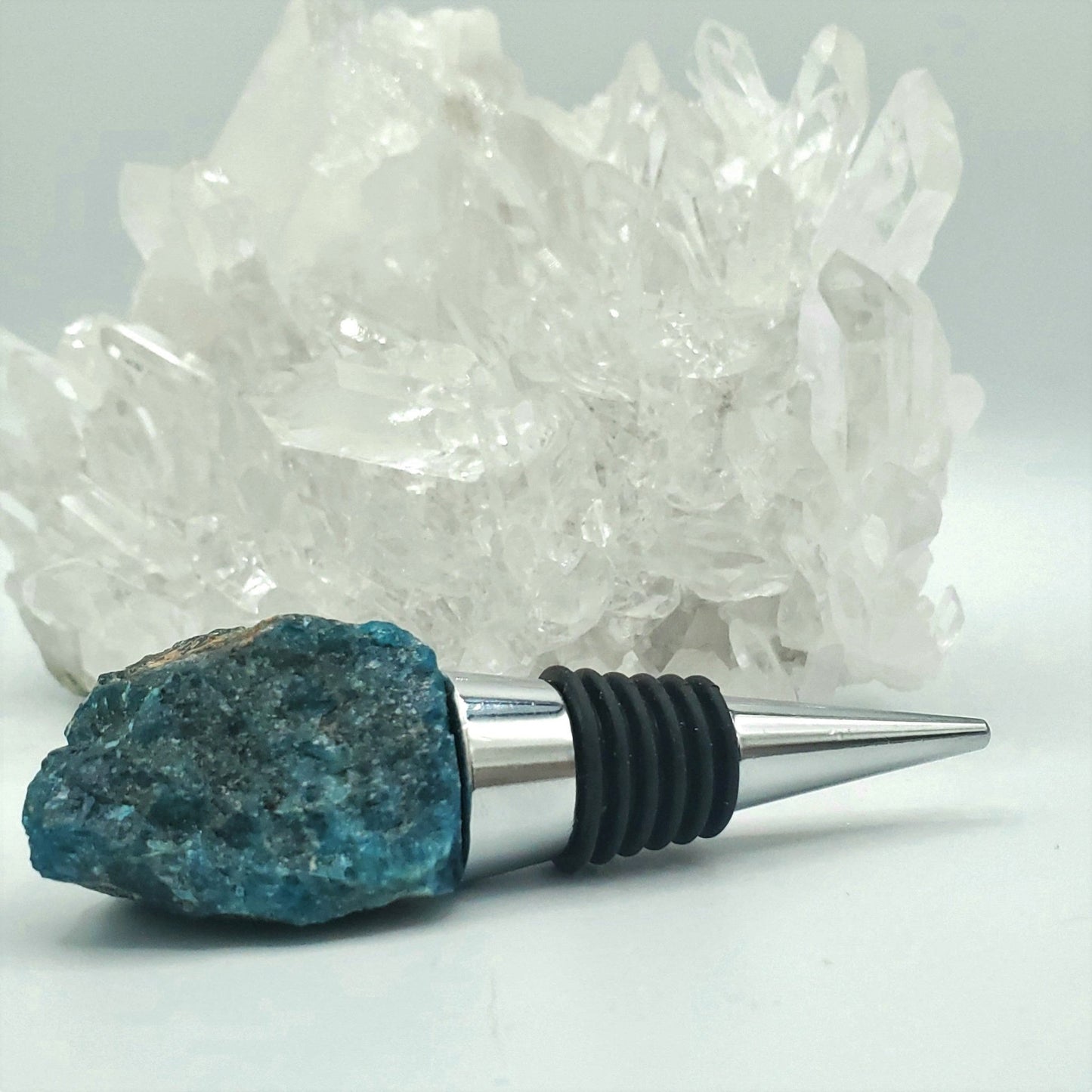 Raw Apatite Wine Bottle Stopper Gift Idea