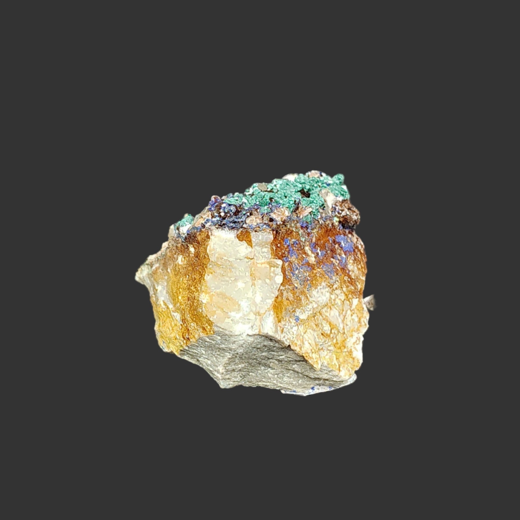 This is the back side of this small natural piece of azurite