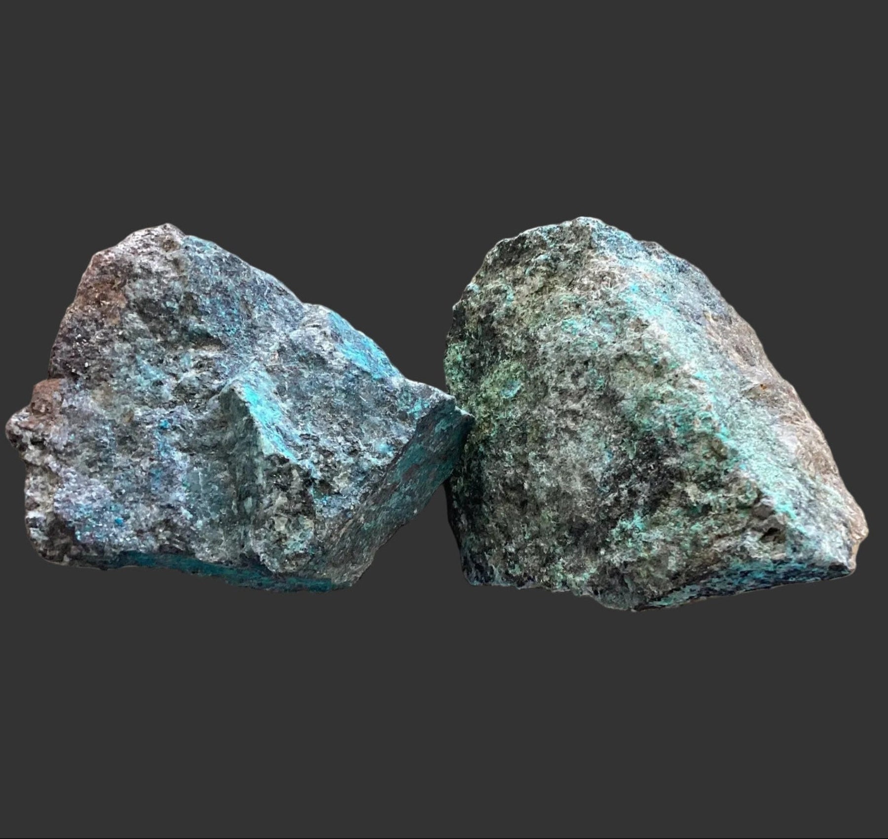 2 Azurite With Malachite Stones