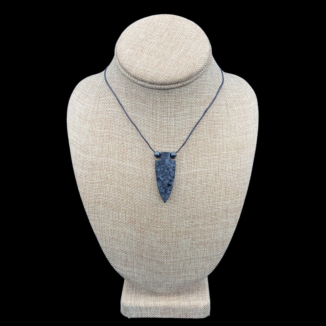 Lava Rock Arrowhead Necklace