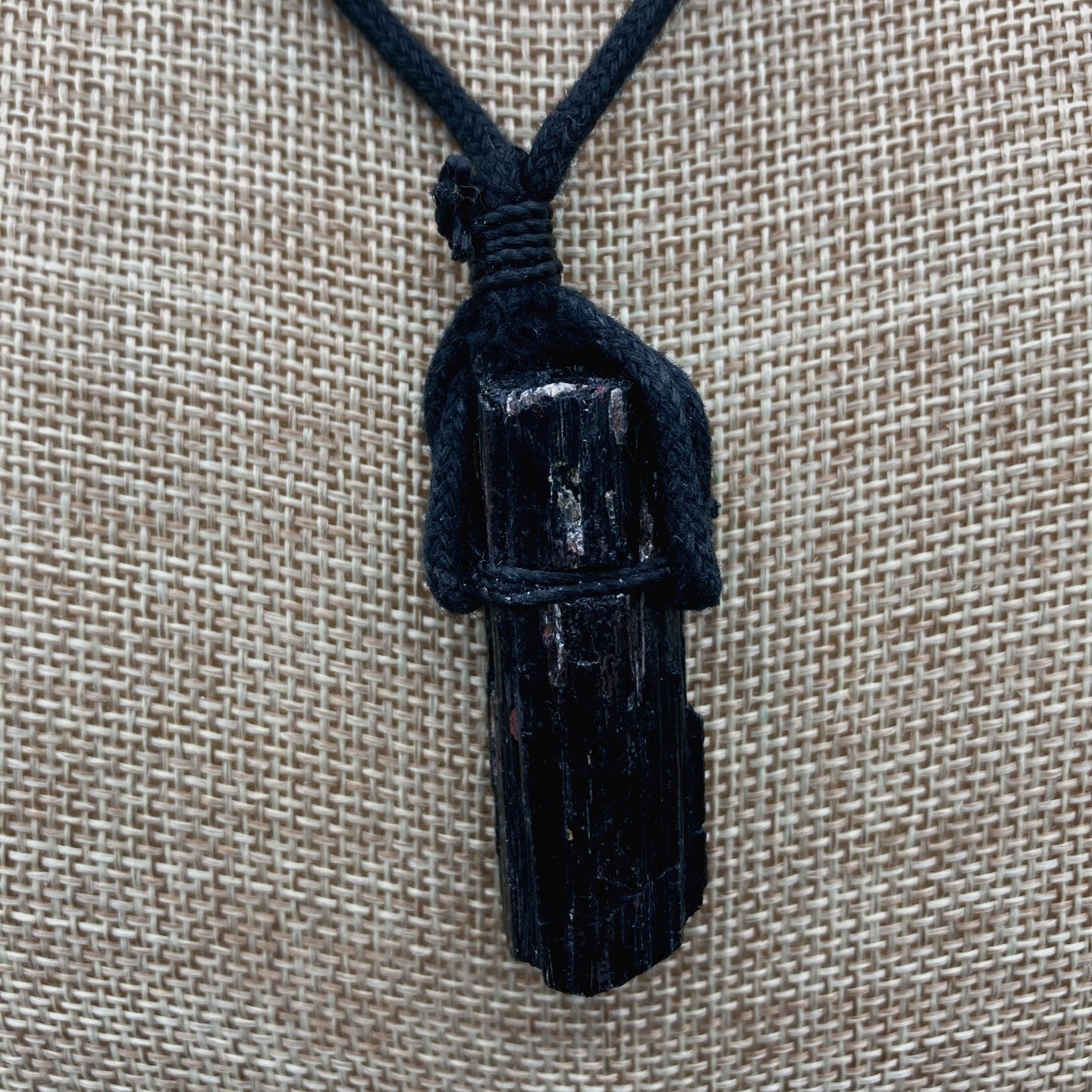 Close Up Of Black Tourmaline Necklace