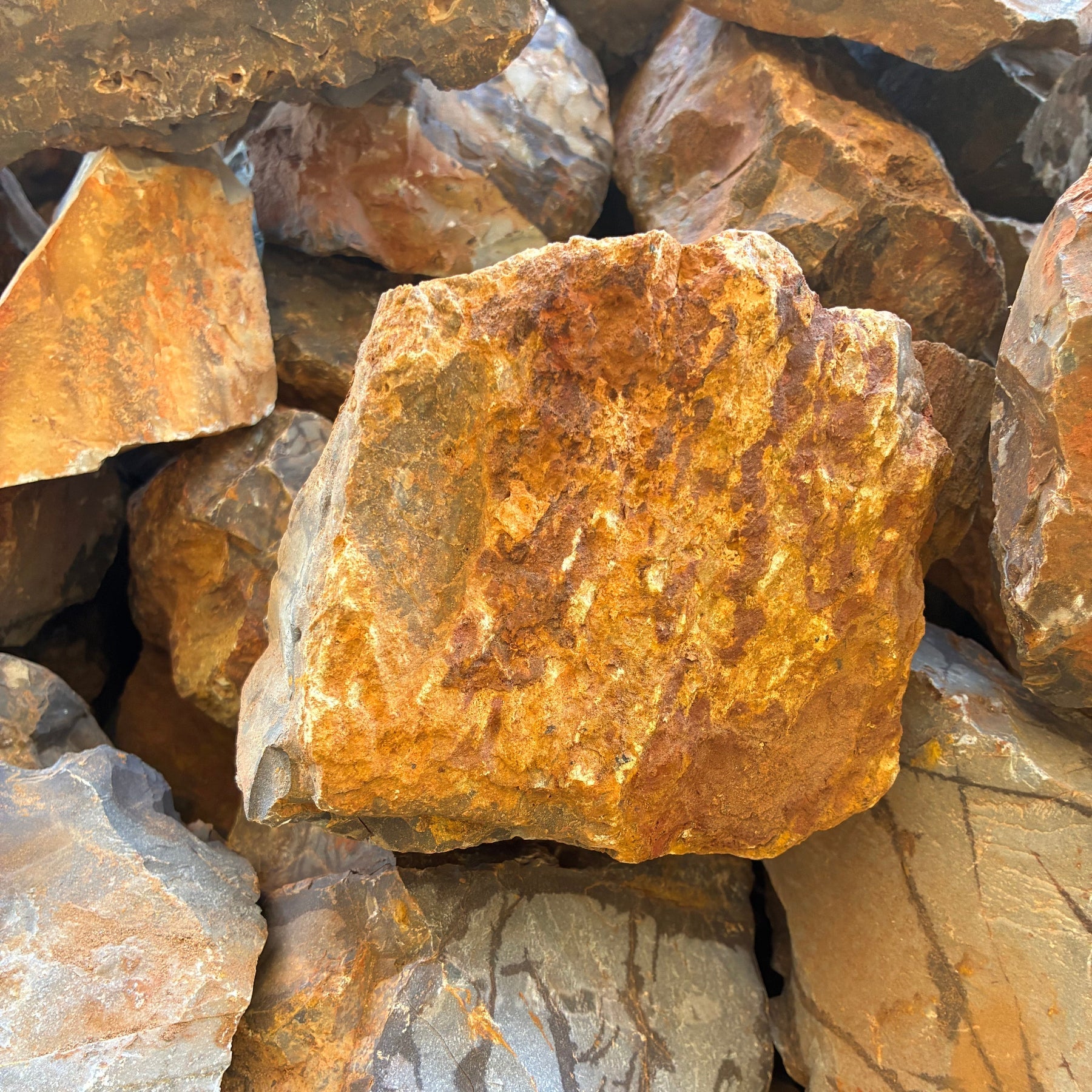 This is a close up of outback jasper on a table. 