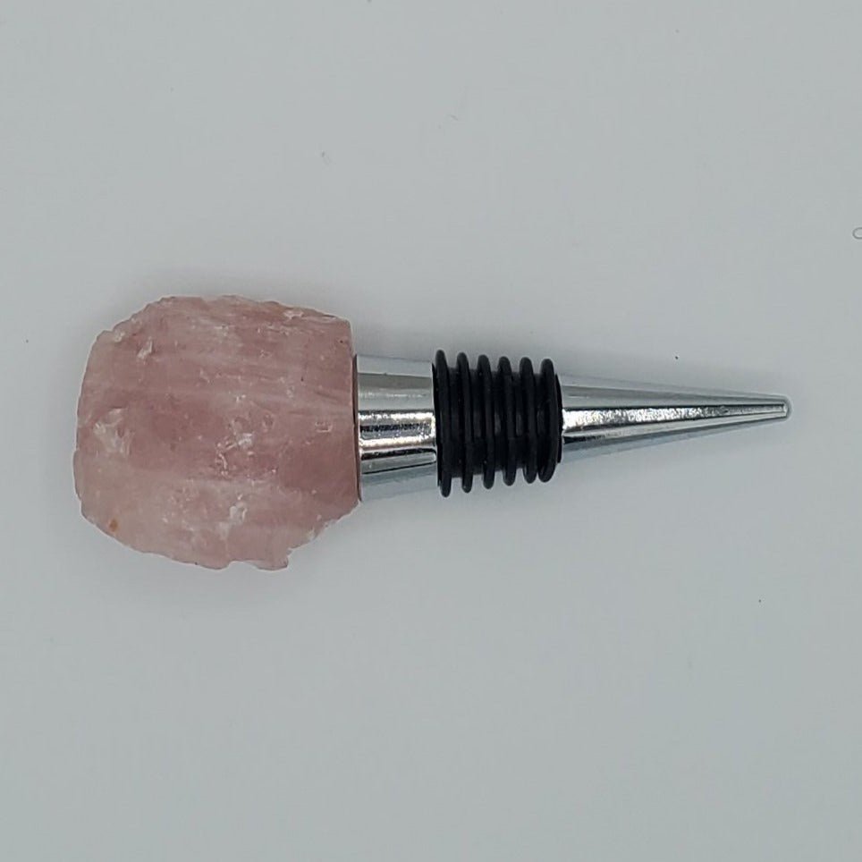 Raw Rose Quartz Wine Bottle Stopper