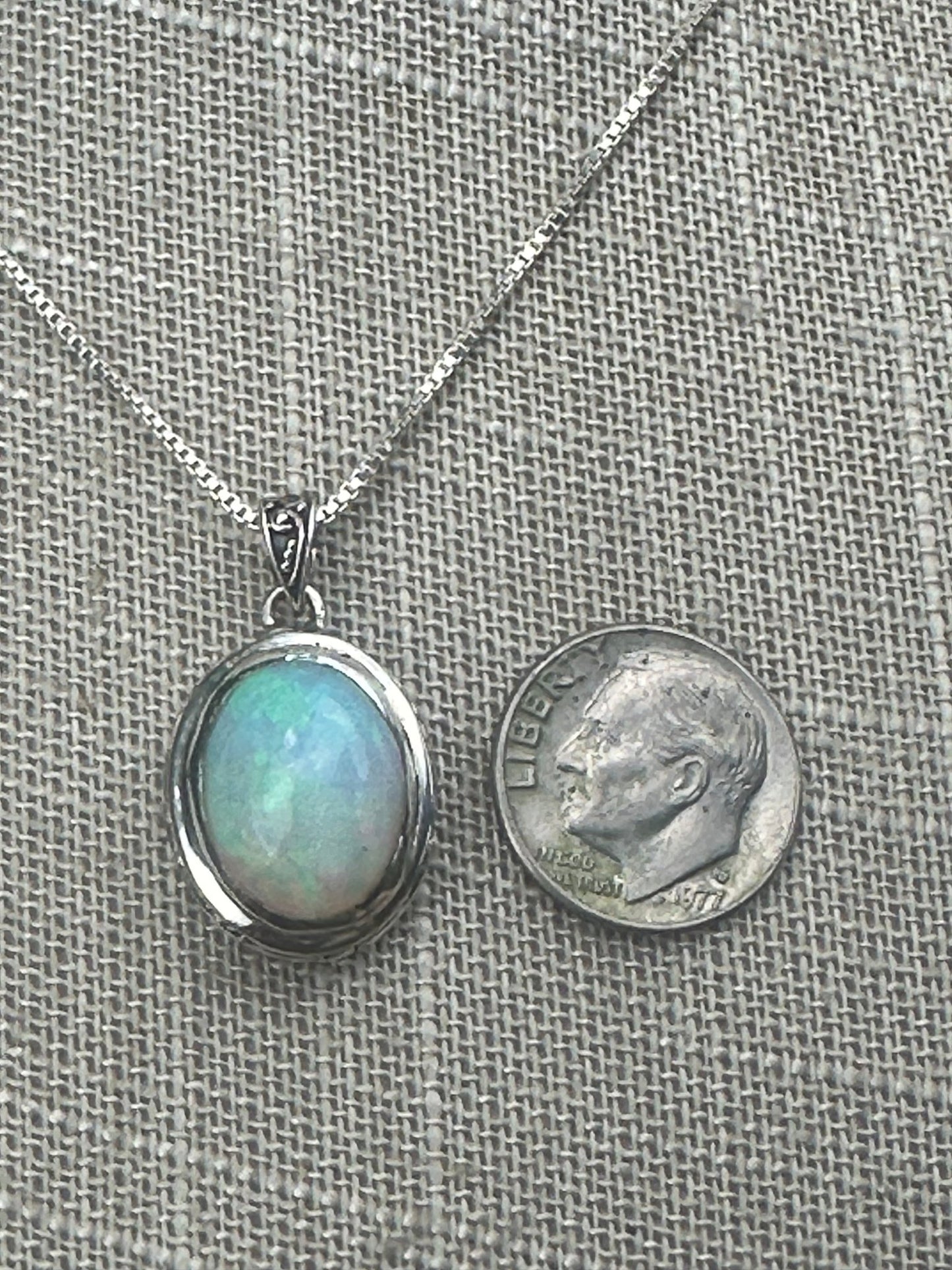 Real Opal Necklace Sterling Silver