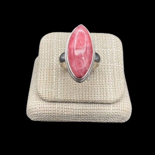 Sterling Silver And Rhodochrosite Gemstone Ring