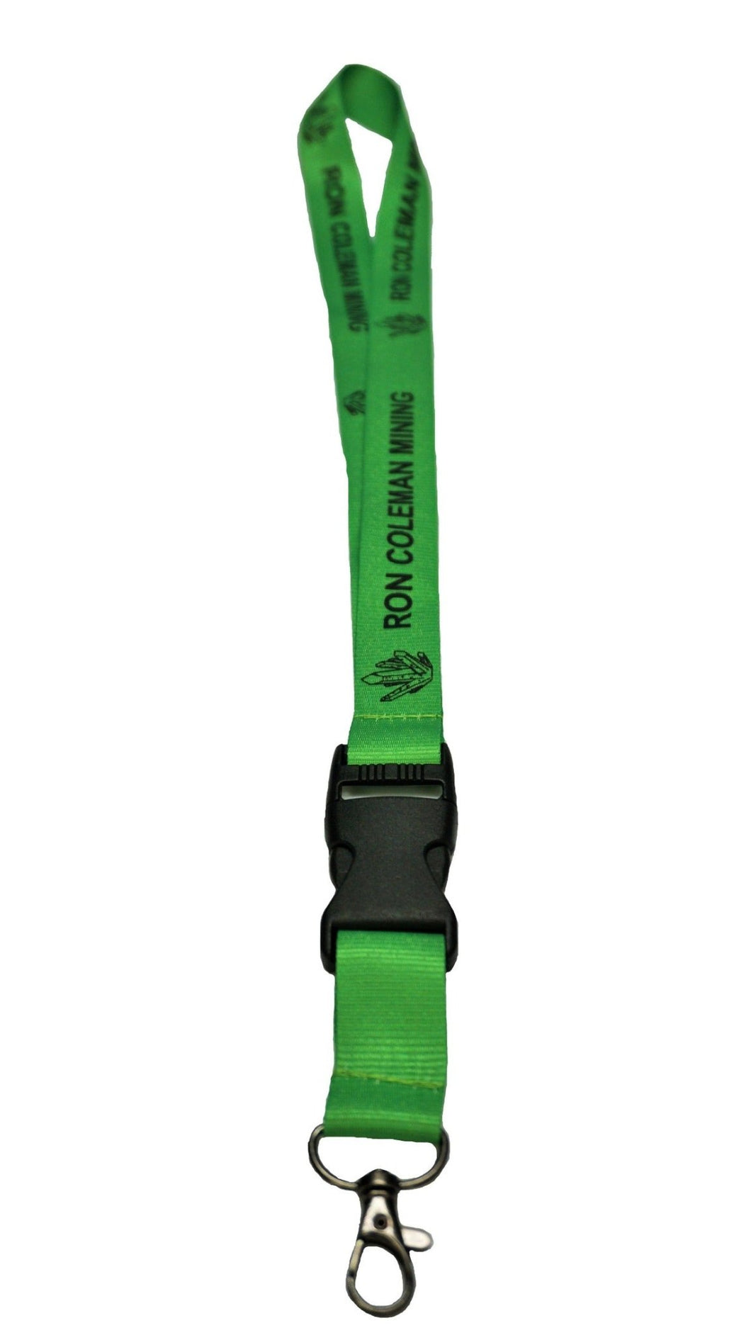 Lime Green Two Part Lanyard Ron Coleman Mining Souvenir