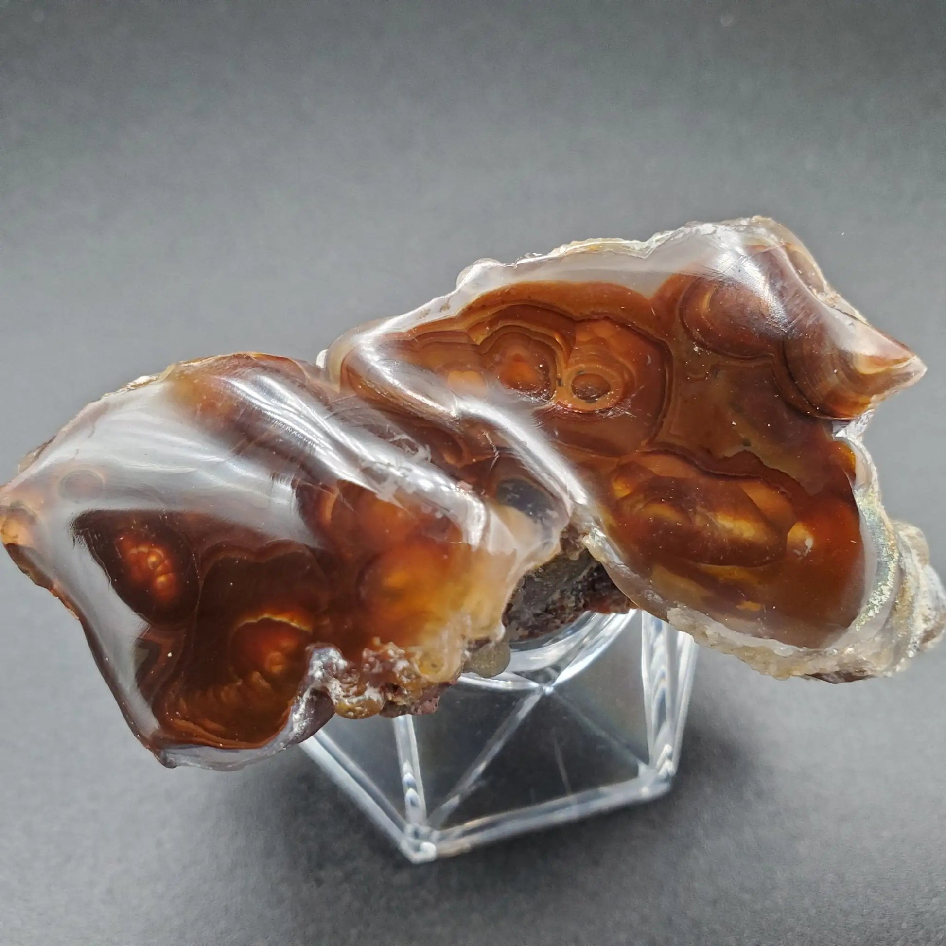 Fire Agate Stone On A Display