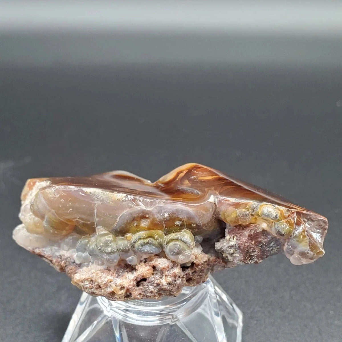 Raw and Polished Fire Agate Stine