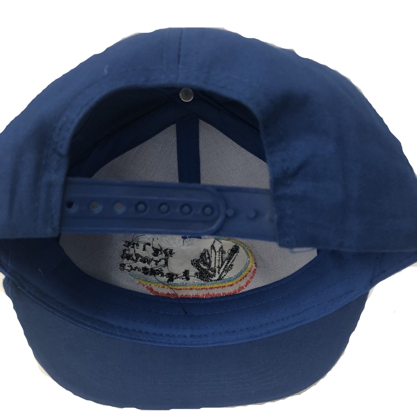 Back View Showing Sizing On Royal Blue Baseball Cap