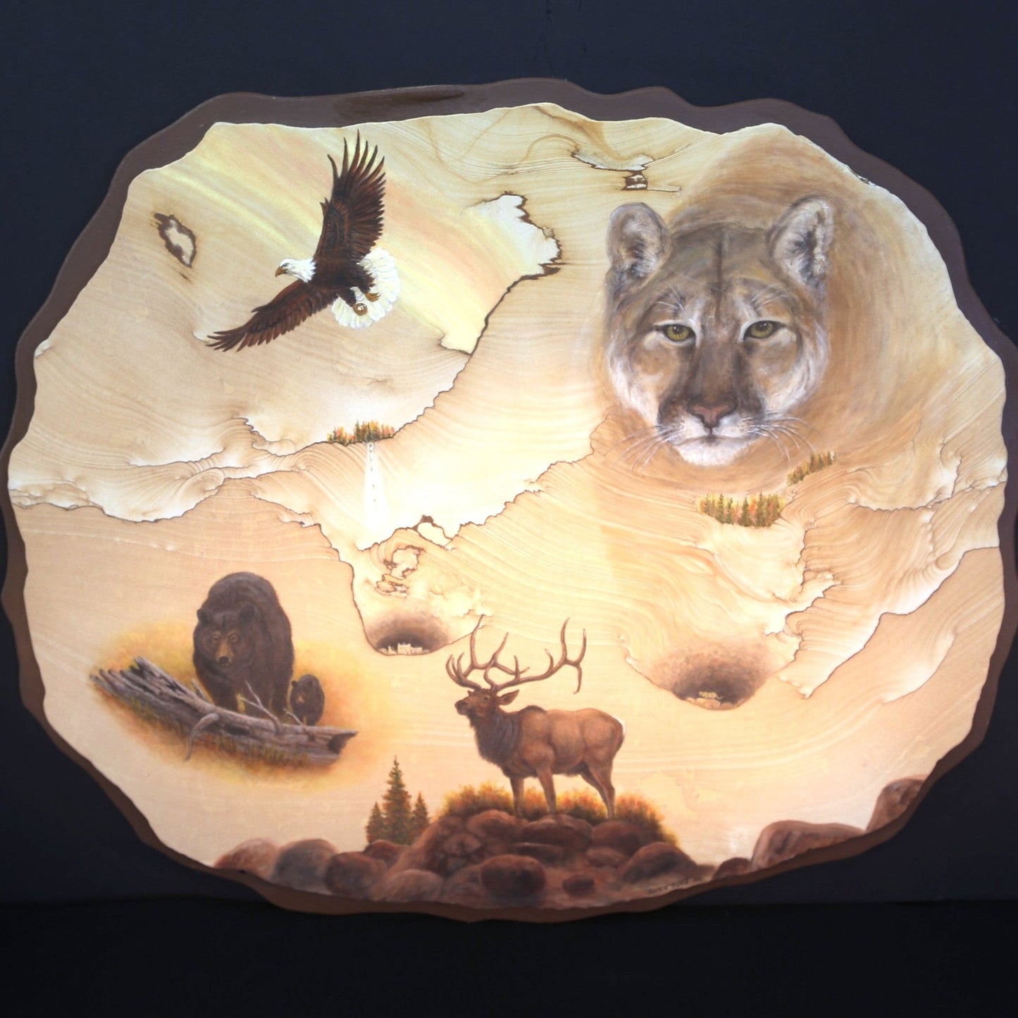 Sandstone Wall Art Eargle, Bear, Elk Cougar/Mountain Lion