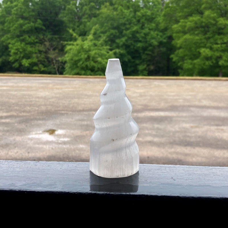 Selenite Twist In Natural Light