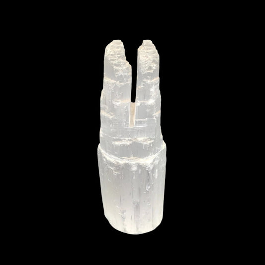 This is the front side of this Selenite twin tower